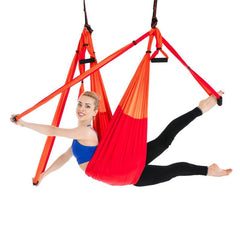 Dispositivo per esercizi di pilates antigravità per altalena volante con amaca per yoga aereo a 6 maniglie